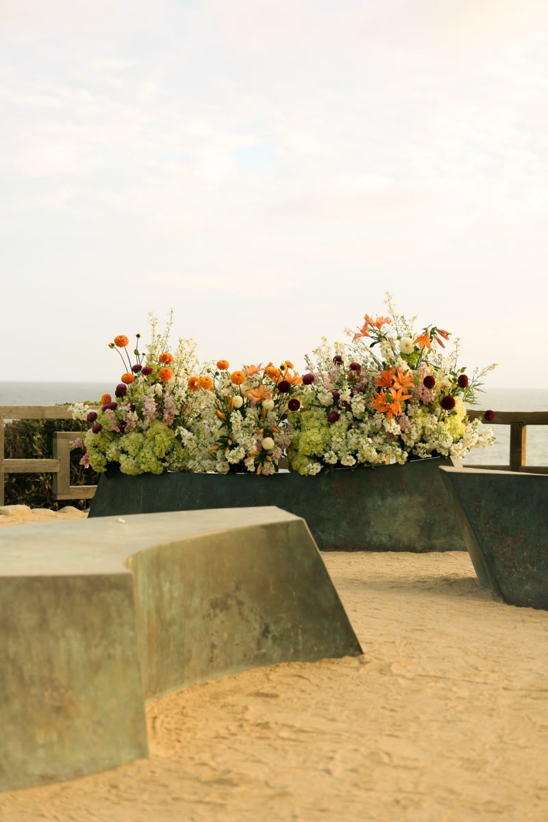 The flower wall waiting on the clifftop